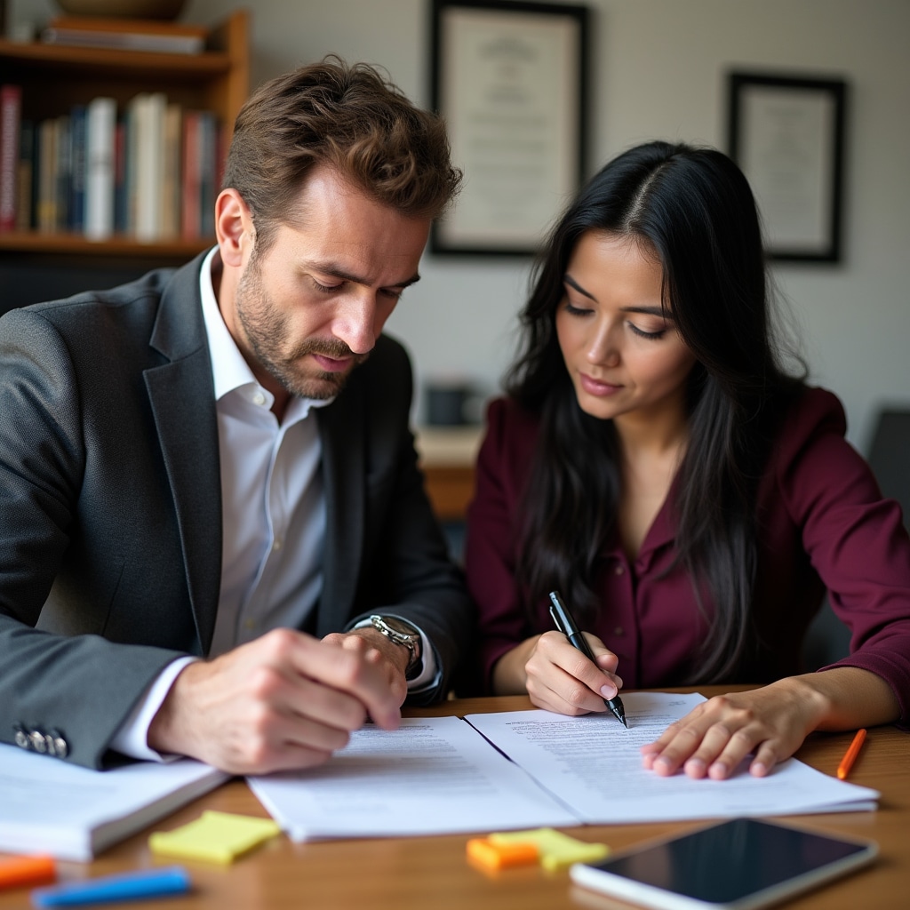 Instructor reviewing a document with participant, providing specific guidance on writing improvements
